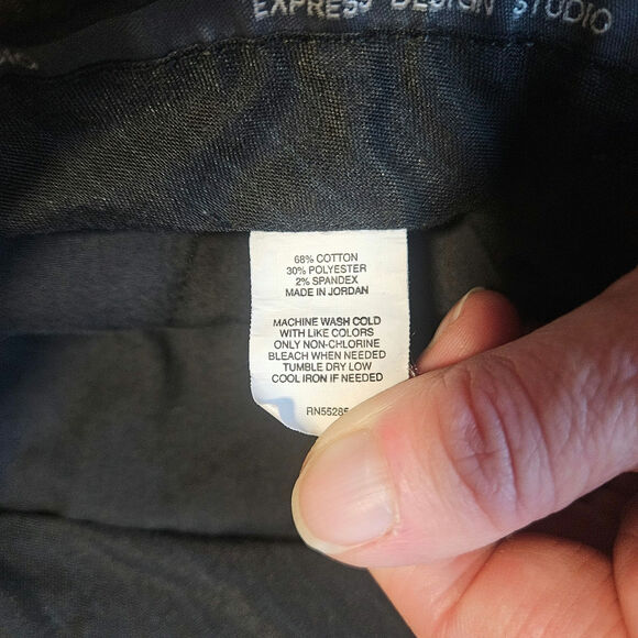 Vtg Express Editor Trouser Pants Womens 6 Dark Wash Stretch Denim Career Y2K - Picture 6 of 11